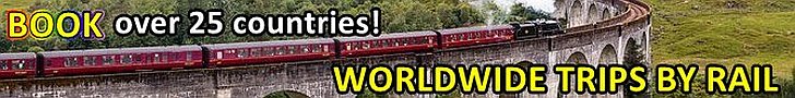 Book worldwide rail trips in over 25 countries