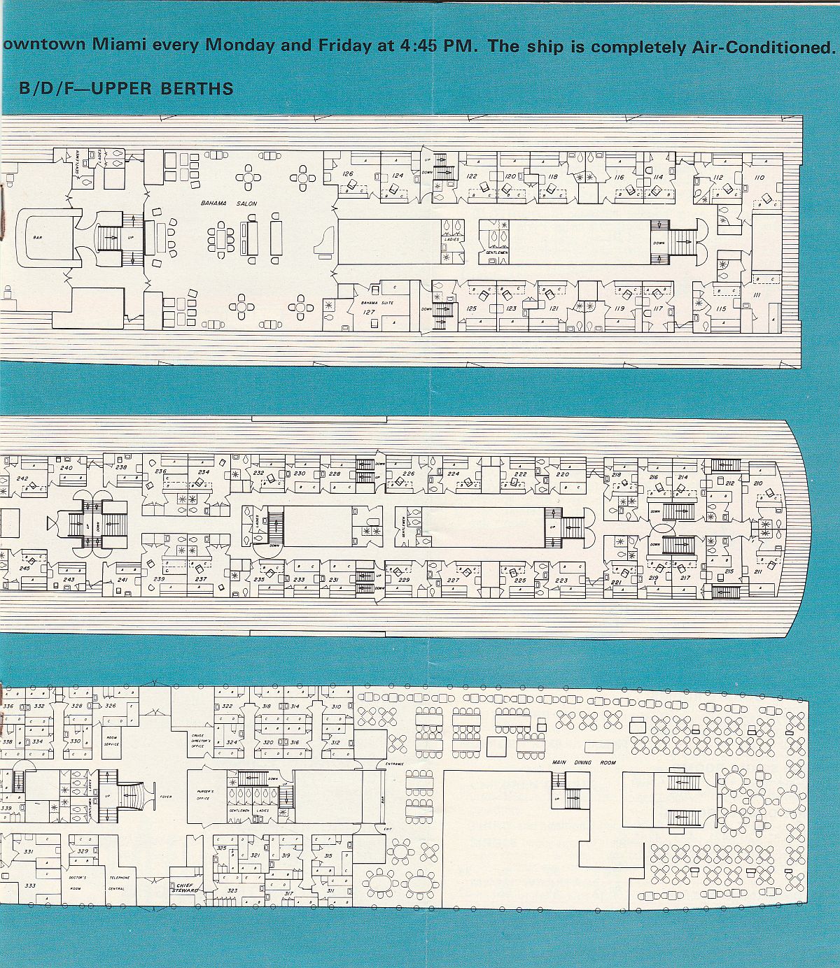 ss Bahama Star Deck plans (cont'd): Right page of deck plan