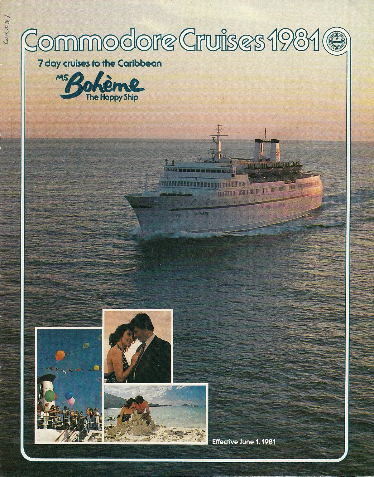ms Boheme effective June 1, 1981: Commodore Cruises 1981