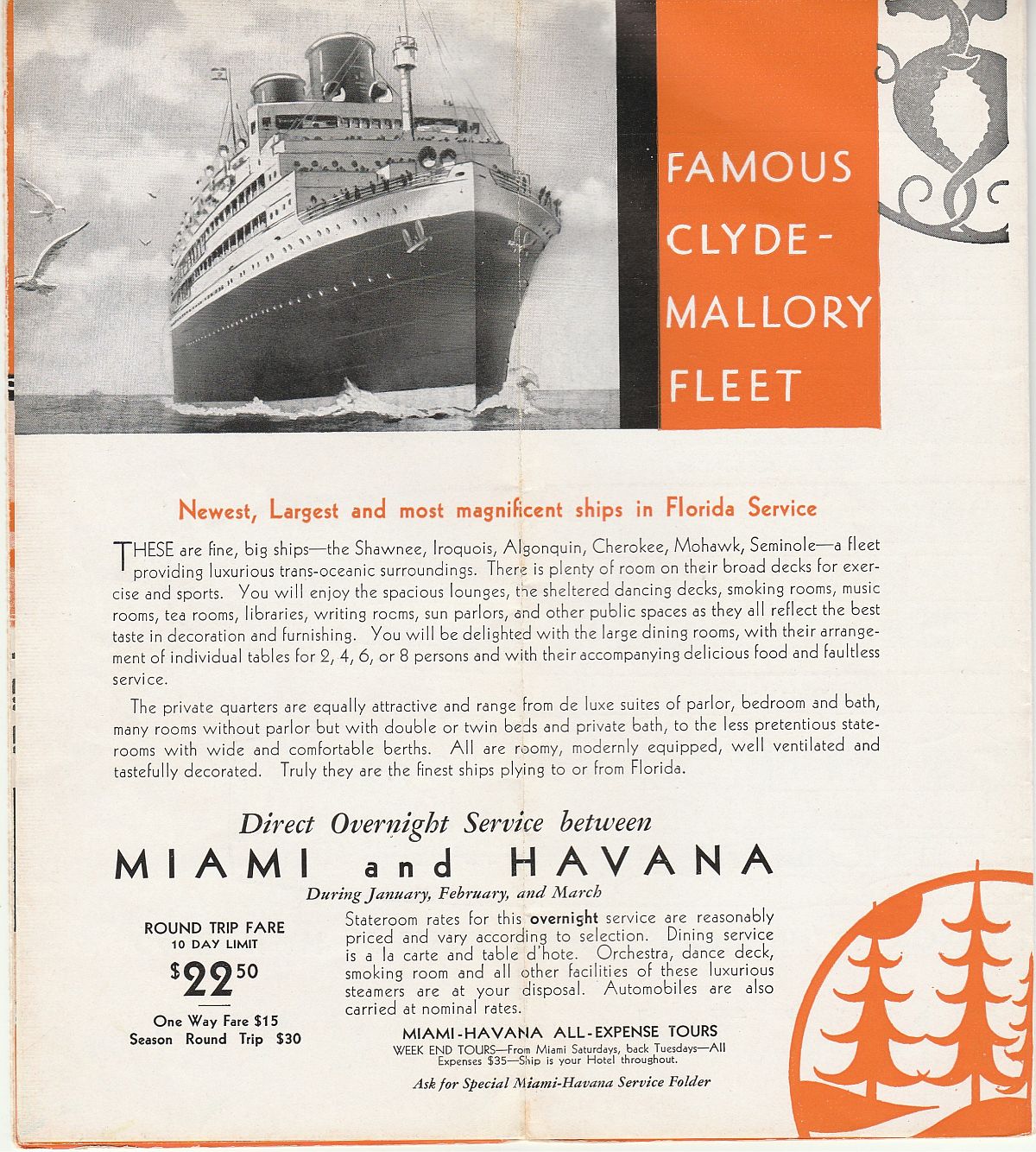 Clyde-Mallory Lines Famous Florida fleet: Newest, largest and most magnificent ships in Florida service