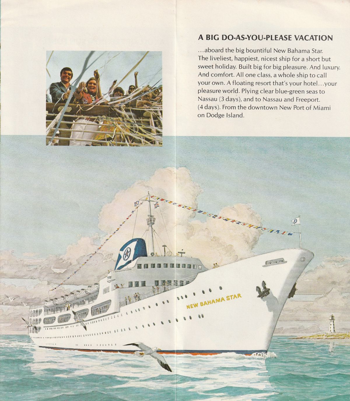 ss New Bahama Star A big do-as-you-please vacation: Aboard the big bountiful New Bahama Star