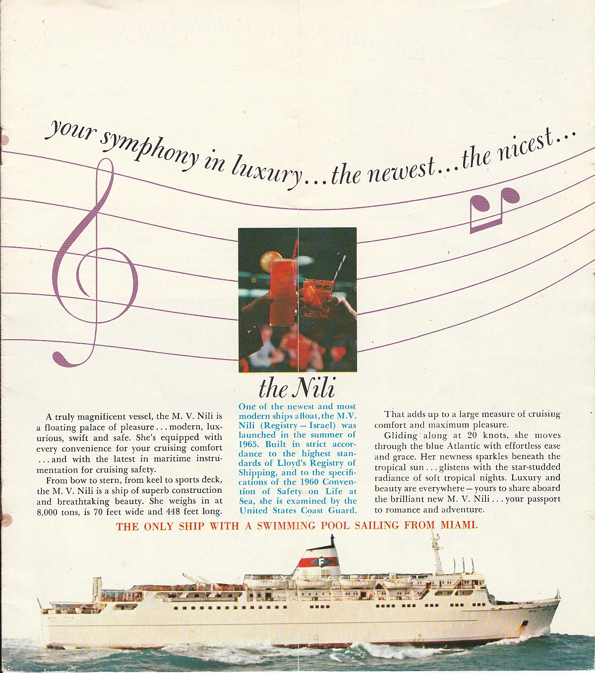 mv Nili Introduction and side view of ship: Your symphony in luxury - the newest, the nicest, the Nili