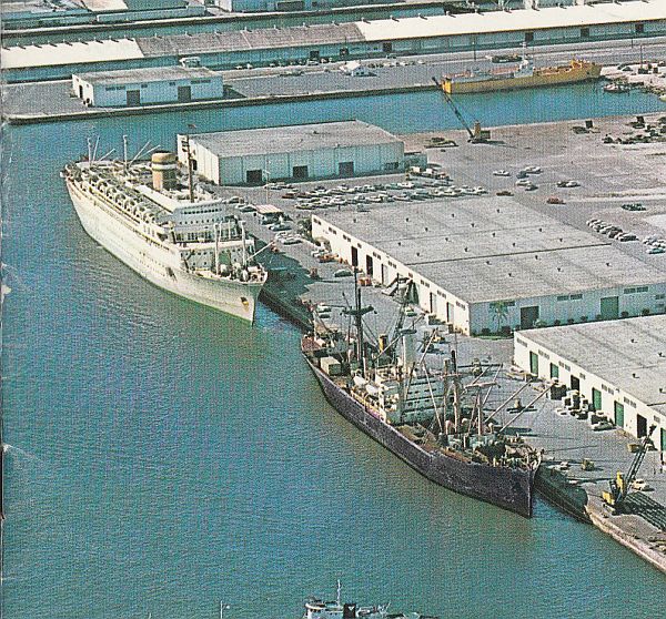 Santa Maria at Port Everglades Pier 4 terminal in the early 1960s